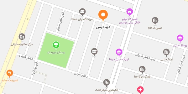 محل دیبادیس روی نقشه